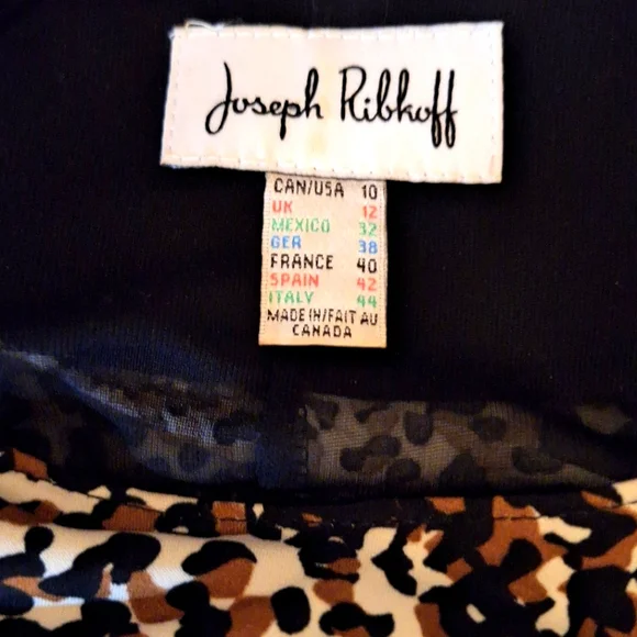 Authentic Joseph Ribkoff Animal Print Ruched Dress - Picture 2 of 3